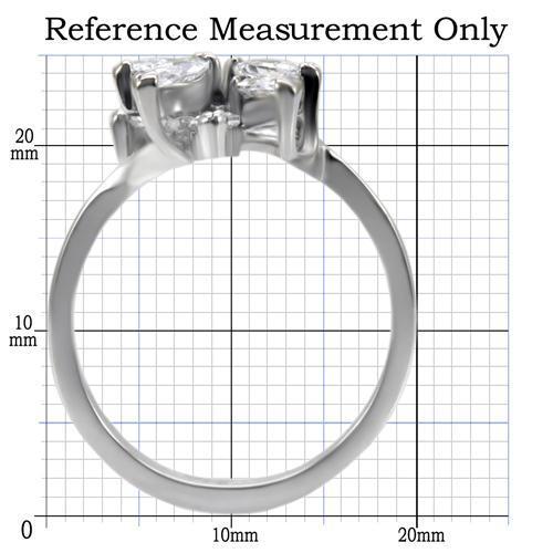 TK075 - High polished (no plating) Stainless Steel Ring with AAA Grade CZ  in Clear LuxuryLifeWay Online Store