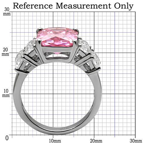 TK088 - High polished (no plating) Stainless Steel Ring with AAA Grade CZ  in Rose LuxuryLifeWay Online Store