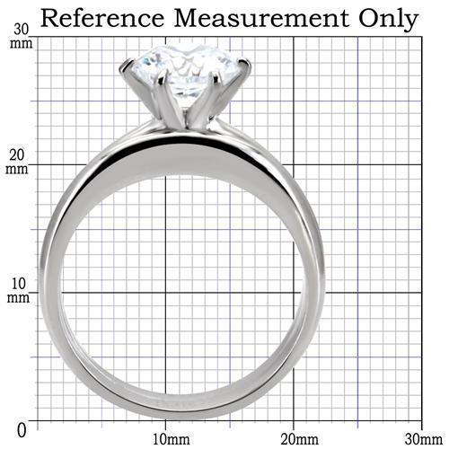 TK097 - High polished (no plating) Stainless Steel Ring with AAA Grade CZ  in Clear LuxuryLifeWay Online Store