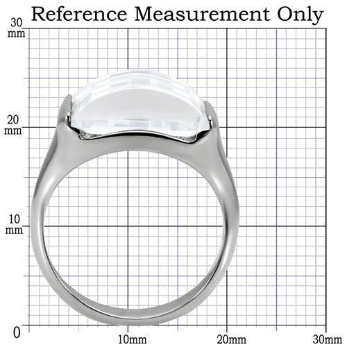 TK100 - High polished (no plating) Stainless Steel Ring with AAA Grade CZ  in Clear LuxuryLifeWay Online Store