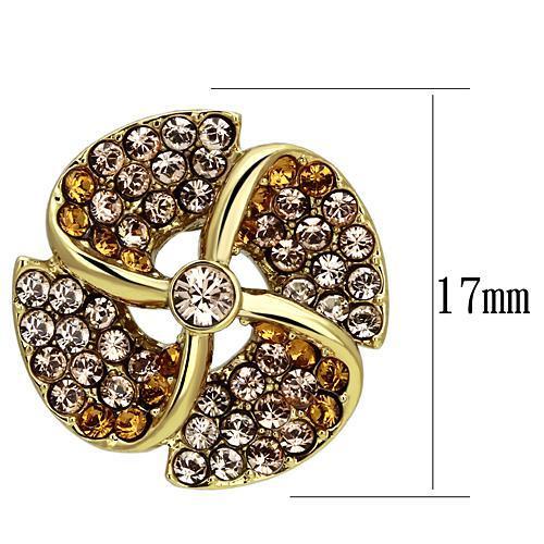 TK1040 - IP Gold(Ion Plating) Stainless Steel Earrings with Top Grade Crystal  in Multi Color LuxuryLifeWay Online Store