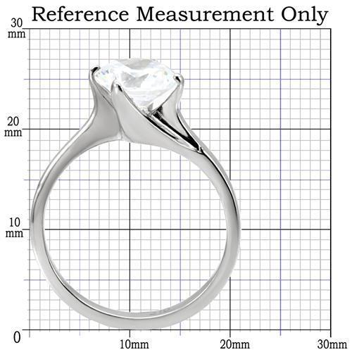 TK104 - High polished (no plating) Stainless Steel Ring with AAA Grade CZ  in Clear LuxuryLifeWay Online Store