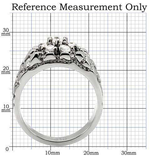 TK121 - High polished (no plating) Stainless Steel Ring with AAA Grade CZ  in Clear LuxuryLifeWay Online Store