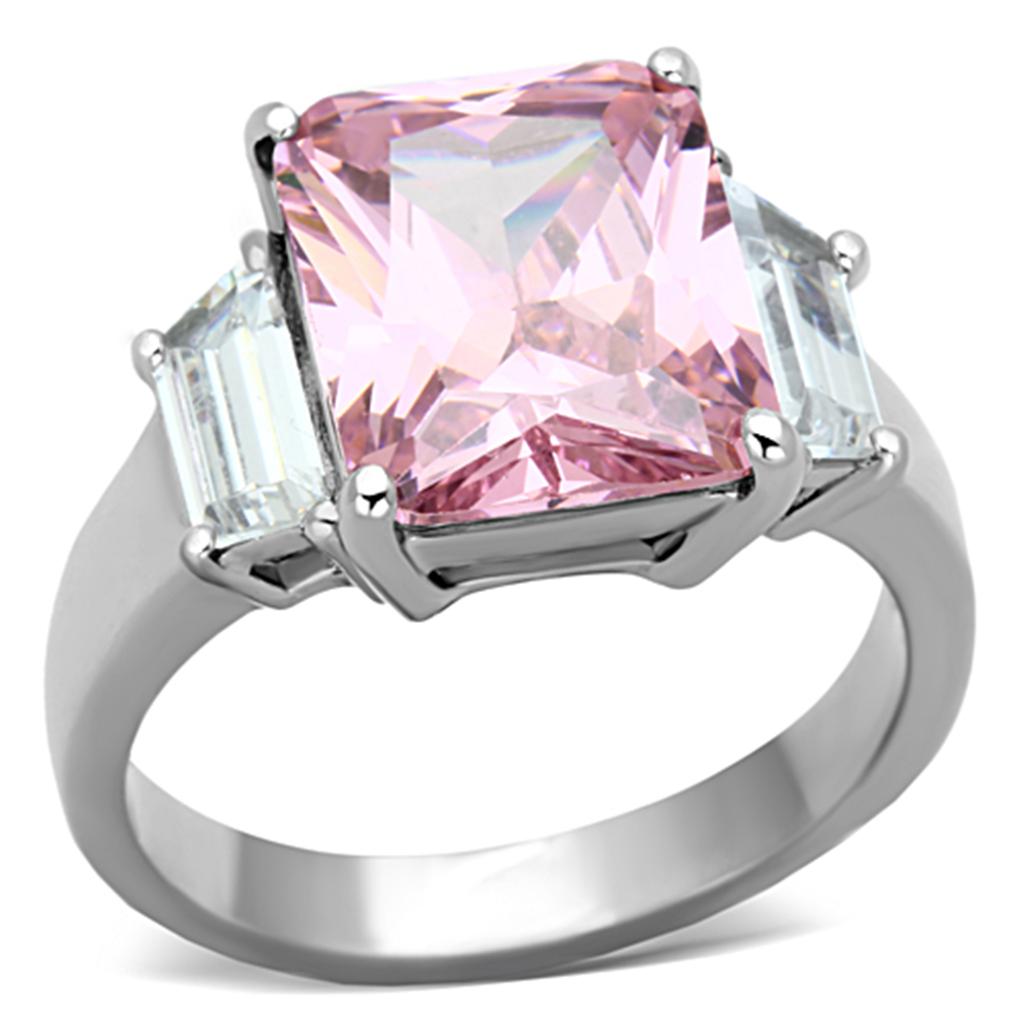 TK1224 - High polished (no plating) Stainless Steel Ring with AAA Grade CZ  in Rose LuxuryLifeWay Online Store