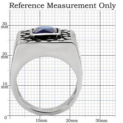TK128 - High polished (no plating) Stainless Steel Ring with Synthetic Synthetic Glass in Montana LuxuryLifeWay Online Store