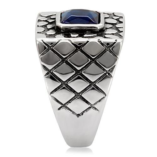 TK128 - High polished (no plating) Stainless Steel Ring with Synthetic Synthetic Glass in Montana LuxuryLifeWay Online Store