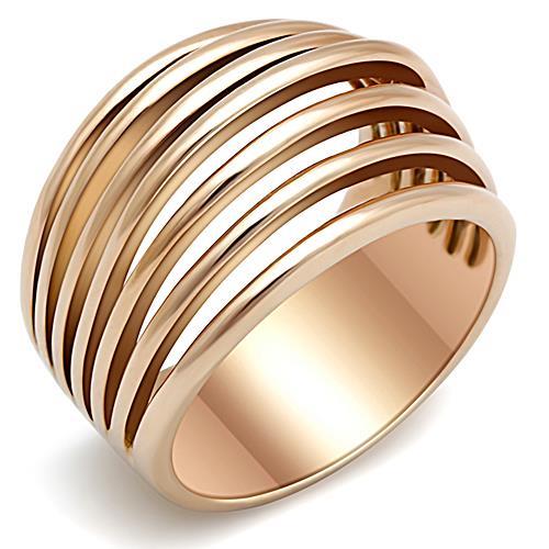 TK1414 - IP Rose Gold(Ion Plating) Stainless Steel Ring with No Stone LuxuryLifeWay Online Store