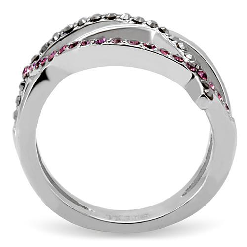 TK156 - High polished (no plating) Stainless Steel Ring with Top Grade Crystal  in Multi Color LuxuryLifeWay Online Store
