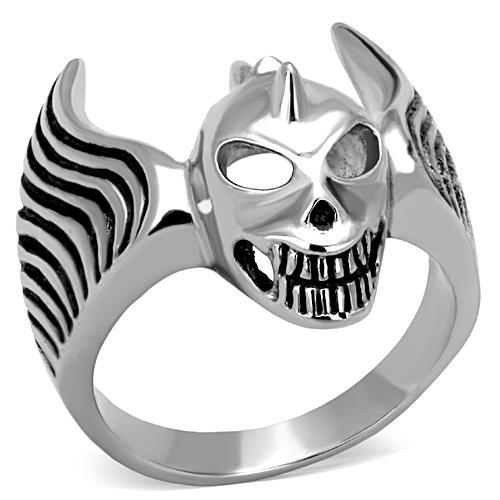 TK1599 - High polished (no plating) Stainless Steel Ring with Epoxy  in Jet LuxuryLifeWay Online Store