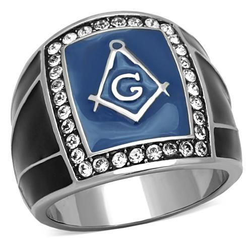 TK1612 - High polished (no plating) Stainless Steel Ring with Top Grade Crystal  in Clear LuxuryLifeWay Online Store