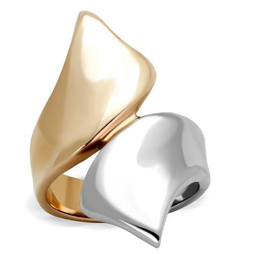 TK1793 - Two-Tone IP Rose Gold Stainless Steel Ring with No Stone LuxuryLifeWay Online Store