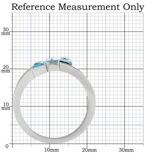 TK180 - High polished (no plating) Stainless Steel Ring with Synthetic Synthetic Glass in Sea Blue LuxuryLifeWay Online Store