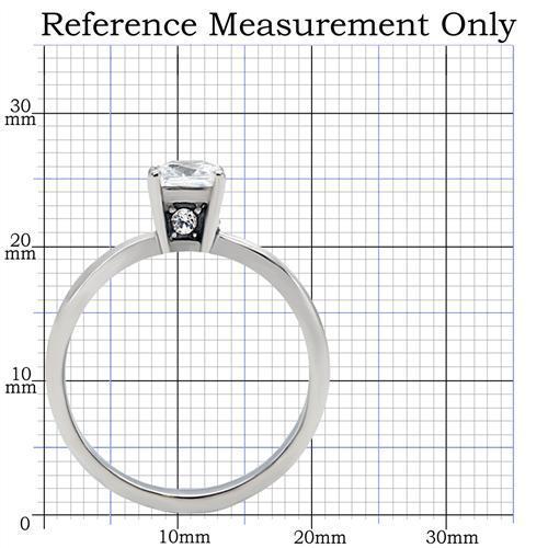 TK202 - High polished (no plating) Stainless Steel Ring with AAA Grade CZ  in Clear LuxuryLifeWay Online Store