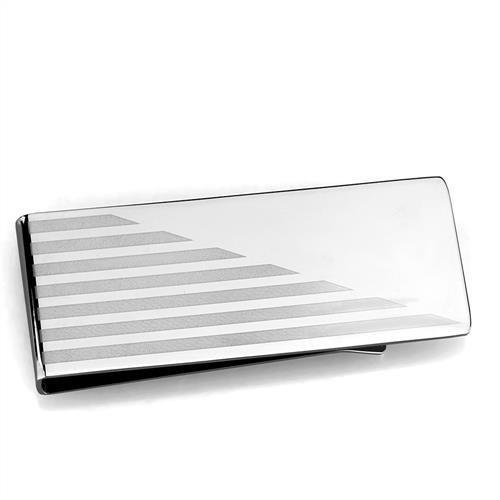 TK2077 - High polished (no plating) Stainless Steel Money clip with No Stone LuxuryLifeWay Online Store