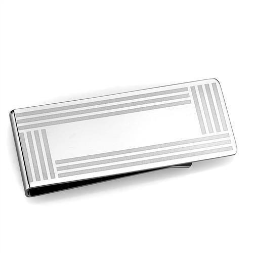 TK2078 - High polished (no plating) Stainless Steel Money clip with No Stone LuxuryLifeWay Online Store