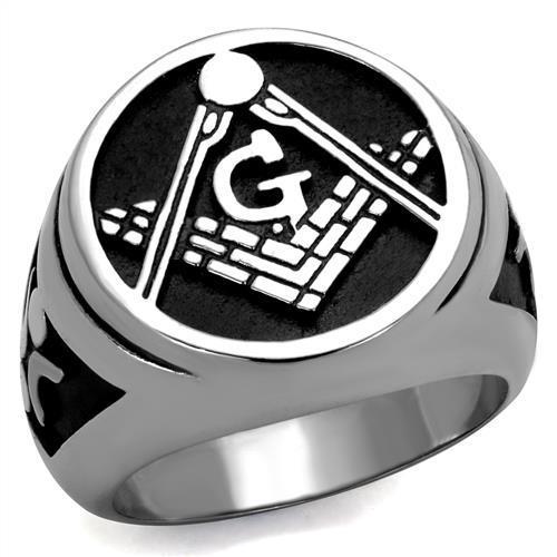 TK2315 - High polished (no plating) Stainless Steel Ring with Epoxy  in Jet LuxuryLifeWay Online Store