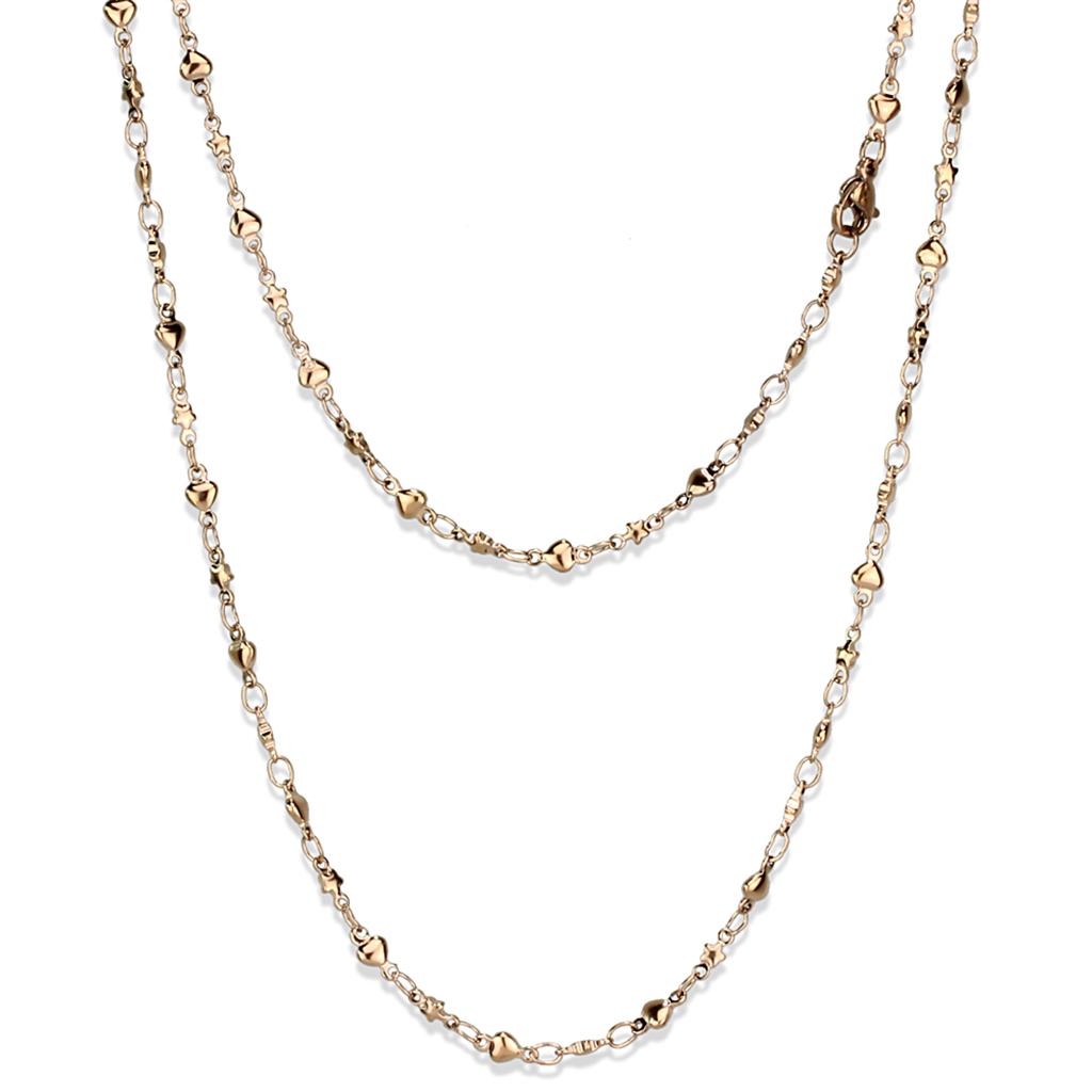 TK2427R - IP Rose Gold(Ion Plating) Stainless Steel Chain with No Stone LuxuryLifeWay Online Store