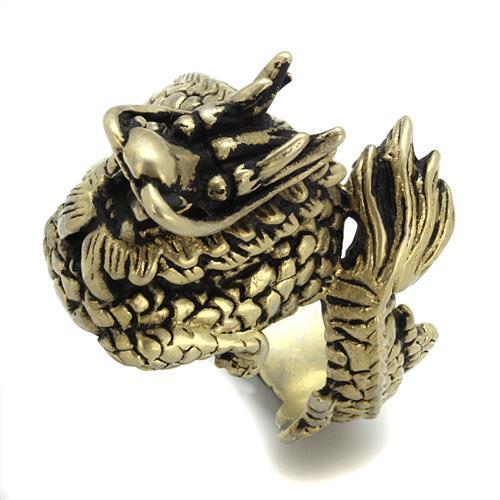 TK2458 - IP Antique Copper Stainless Steel Ring with Epoxy  in Jet LuxuryLifeWay Online Store