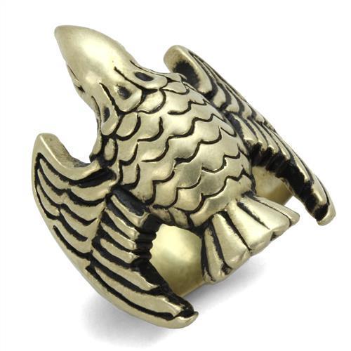TK2466 - IP Antique Copper Stainless Steel Ring with Epoxy  in Jet LuxuryLifeWay Online Store