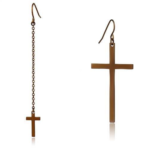 TK2815 - IP Coffee light Stainless Steel Earrings with No Stone LuxuryLifeWay Online Store