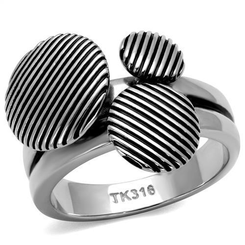 TK2973 - High polished (no plating) Stainless Steel Ring with Epoxy  in Jet LuxuryLifeWay Online Store