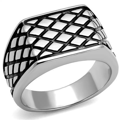 TK3009 - High polished (no plating) Stainless Steel Ring with Epoxy  in Jet LuxuryLifeWay Online Store