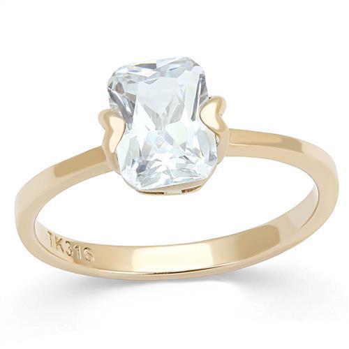 TK3179 - IP Rose Gold(Ion Plating) Stainless Steel Ring with AAA Grade CZ  in Clear LuxuryLifeWay Online Store