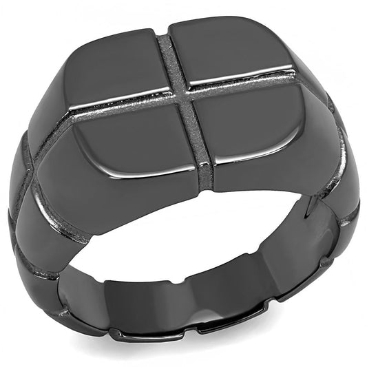 TK3273 - IP Light Black  (IP Gun) Stainless Steel Ring with No Stone LuxuryLifeWay Online Store
