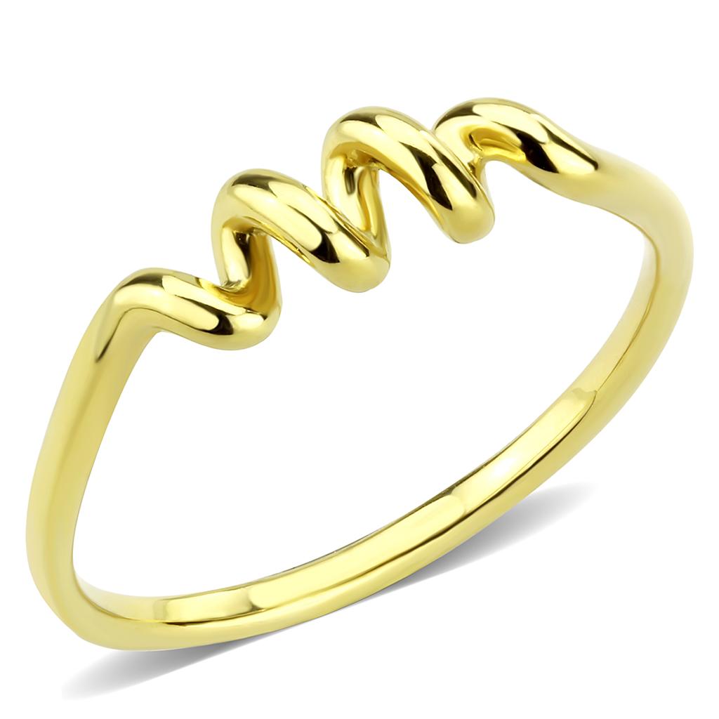 TK3626 - IP Gold(Ion Plating) Stainless Steel Ring with No Stone LuxuryLifeWay Online Store