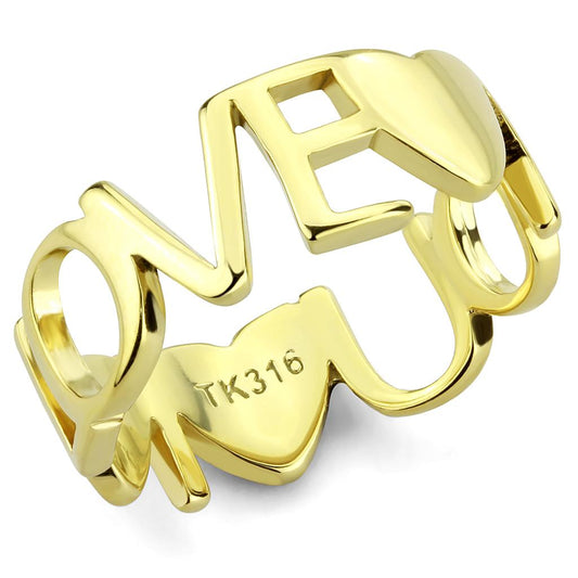 TK3637 - IP Gold(Ion Plating) Stainless Steel Ring with No Stone LuxuryLifeWay Online Store
