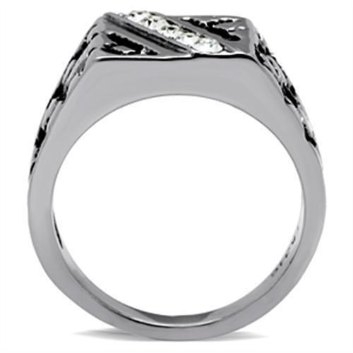 TK367 - High polished (no plating) Stainless Steel Ring with Top Grade Crystal  in Clear LuxuryLifeWay Online Store