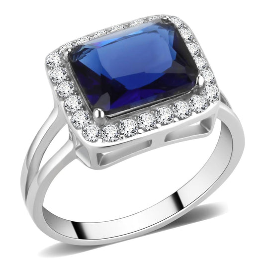 TK3696 - High polished (no plating) Stainless Steel Ring with Synthetic Synthetic Glass in Montana LuxuryLifeWay Online Store