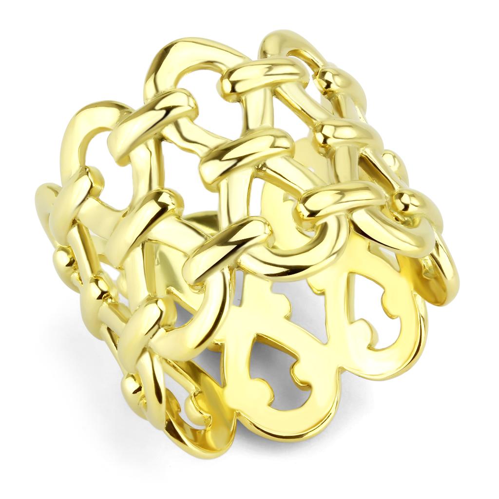 TK3716 - IP Gold(Ion Plating) Stainless Steel Ring with No Stone LuxuryLifeWay Online Store