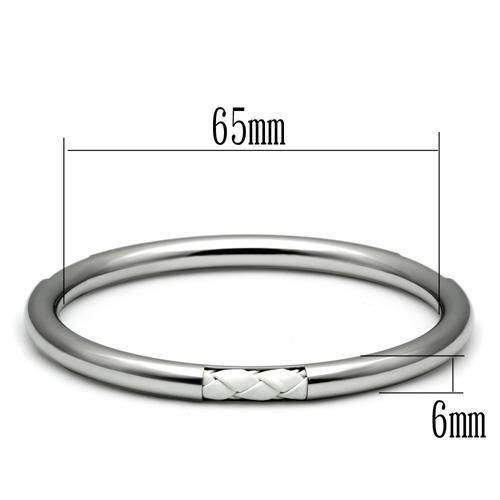 TK407 - High polished (no plating) Stainless Steel Bangle with No Stone LuxuryLifeWay Online Store
