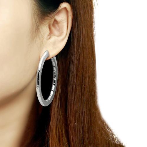 TK415 - High polished (no plating) Stainless Steel Earrings with No Stone LuxuryLifeWay Online Store
