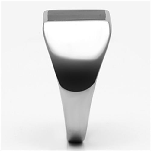 TK594 - High polished (no plating) Stainless Steel Ring with Epoxy  in Jet LuxuryLifeWay Online Store