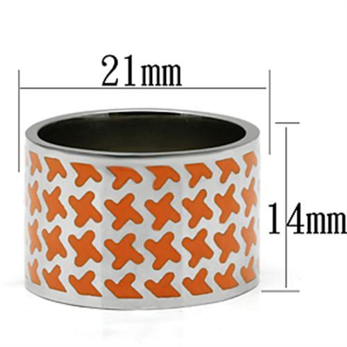 TK679 - High polished (no plating) Stainless Steel Ring with Epoxy  in Orange LuxuryLifeWay Online Store