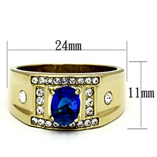 TK715 - IP Gold(Ion Plating) Stainless Steel Ring with Synthetic Synthetic Glass in Montana LuxuryLifeWay Online Store