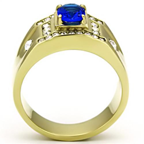 TK715 - IP Gold(Ion Plating) Stainless Steel Ring with Synthetic Synthetic Glass in Montana LuxuryLifeWay Online Store