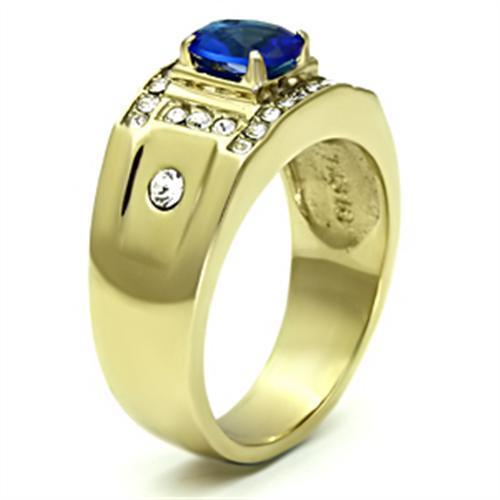 TK715 - IP Gold(Ion Plating) Stainless Steel Ring with Synthetic Synthetic Glass in Montana LuxuryLifeWay Online Store