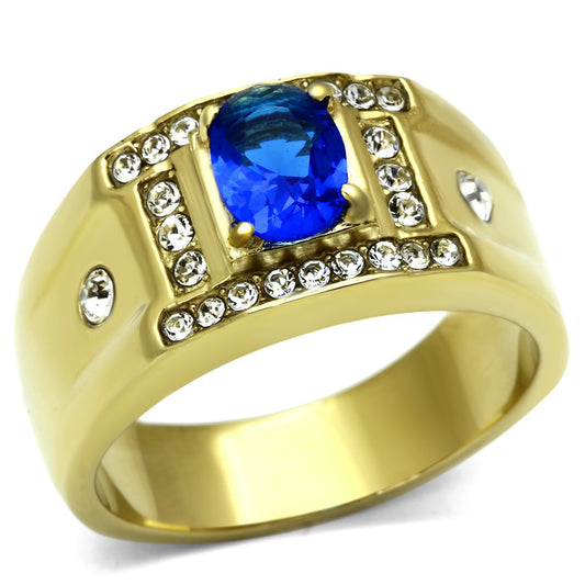 TK715 - IP Gold(Ion Plating) Stainless Steel Ring with Synthetic Synthetic Glass in Montana LuxuryLifeWay Online Store