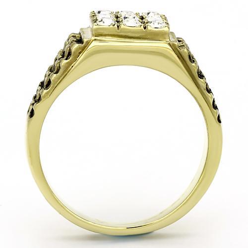 TK765 - IP Gold(Ion Plating) Stainless Steel Ring with Top Grade Crystal  in Clear LuxuryLifeWay Online Store