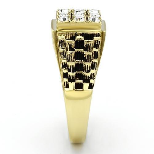 TK765 - IP Gold(Ion Plating) Stainless Steel Ring with Top Grade Crystal  in Clear LuxuryLifeWay Online Store