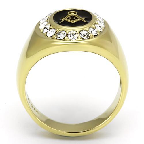 TK766 - IP Gold(Ion Plating) Stainless Steel Ring with Top Grade Crystal  in Clear LuxuryLifeWay Online Store