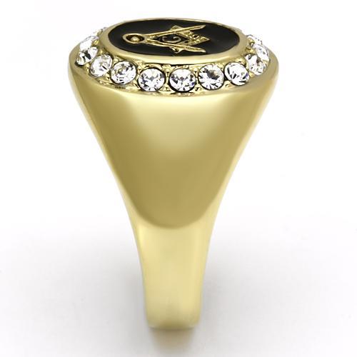 TK766 - IP Gold(Ion Plating) Stainless Steel Ring with Top Grade Crystal  in Clear LuxuryLifeWay Online Store