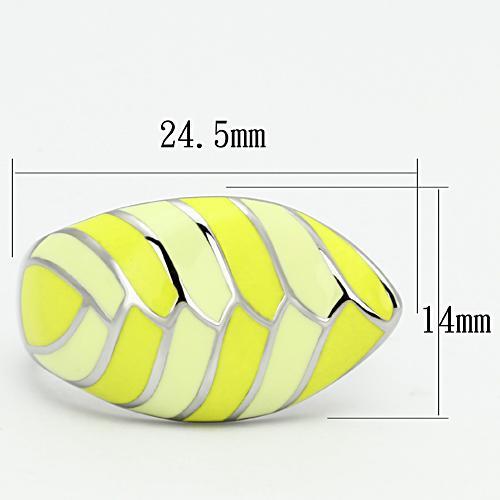 TK801 - High polished (no plating) Stainless Steel Ring with Epoxy  in Multi Color LuxuryLifeWay Online Store