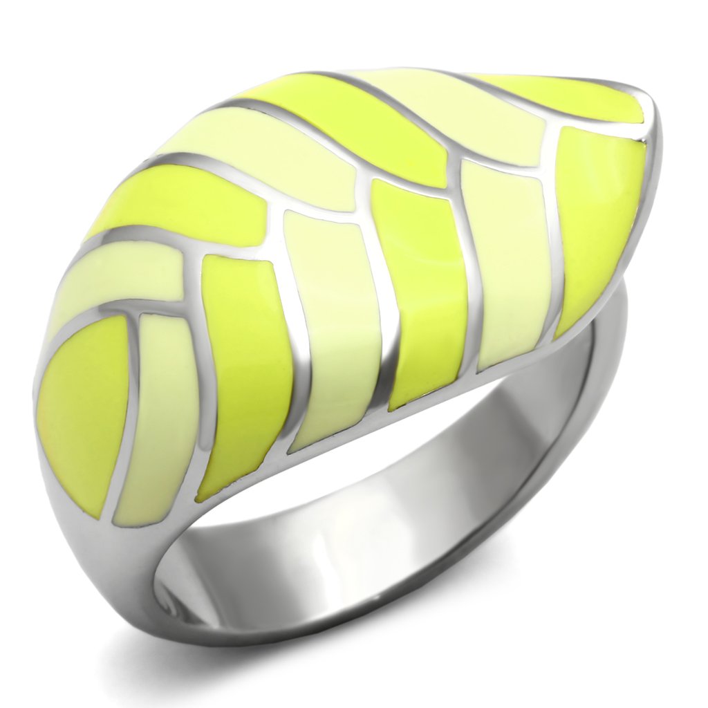 TK801 - High polished (no plating) Stainless Steel Ring with Epoxy  in Multi Color LuxuryLifeWay Online Store