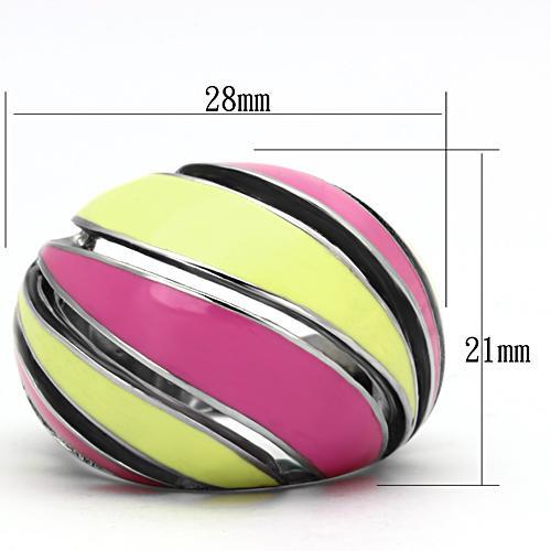 TK803 - High polished (no plating) Stainless Steel Ring with Epoxy  in Multi Color LuxuryLifeWay Online Store
