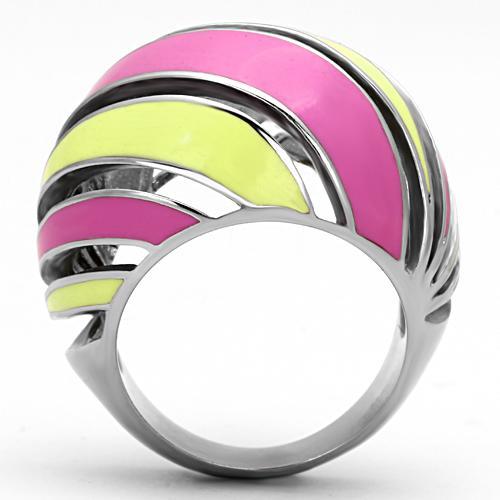 TK803 - High polished (no plating) Stainless Steel Ring with Epoxy  in Multi Color LuxuryLifeWay Online Store