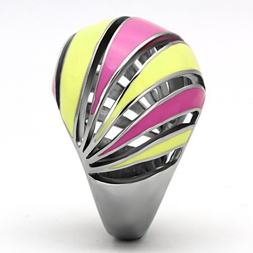TK803 - High polished (no plating) Stainless Steel Ring with Epoxy  in Multi Color LuxuryLifeWay Online Store